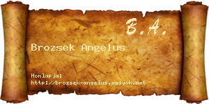 Brozsek Angelus névjegykártya